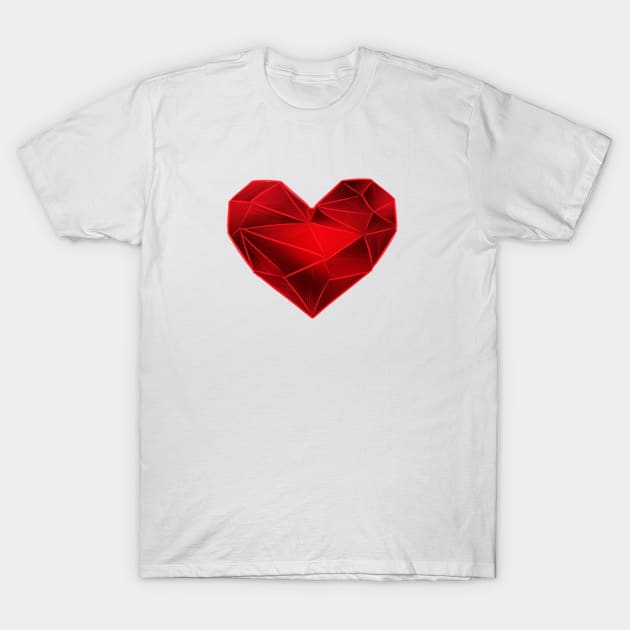 Ruby Heart T-Shirt by oixxoart